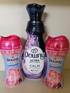 Downy Ultra Soft Calm Liquid Fabric Softener & April Fresh Scent Booster Bundle